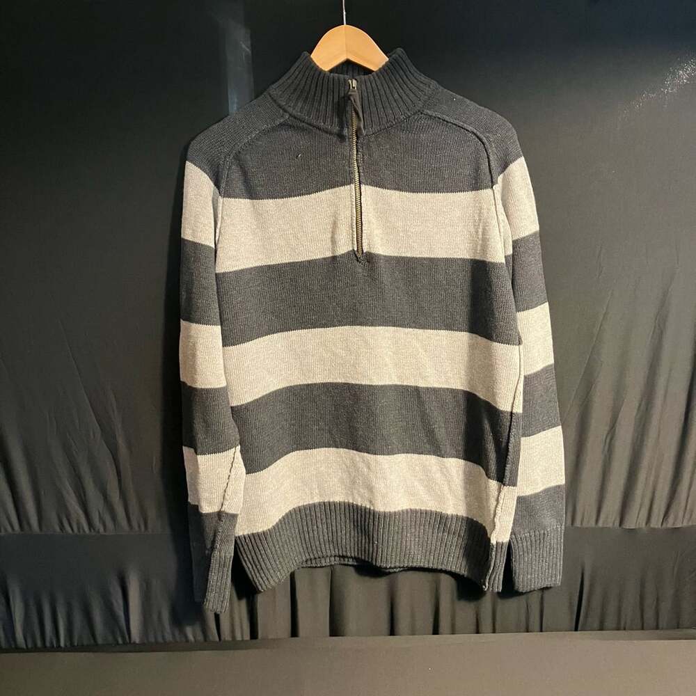 Steve & Barry's 1/4 Zip Sweater Size L Striped